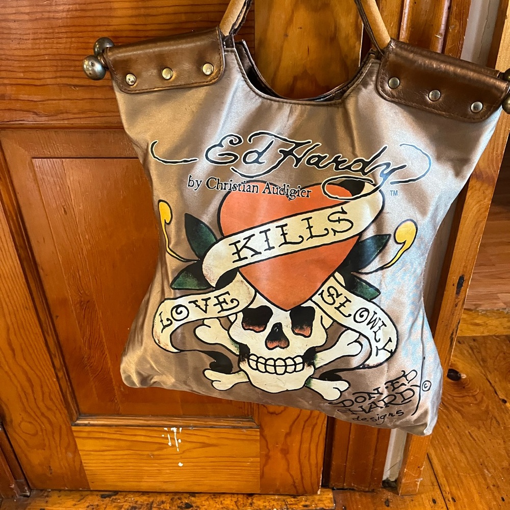 Ed Hardy Red Interior Tote